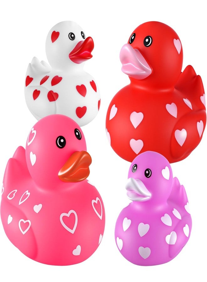 جيريفي مجموعة 6 قطع من بطات جيريفاي المطاطية على شكل قلوب، مقاس 2 و3 بوصات، مثالية لعيد الحب. بطات صغيرة الحجم مناسبة لحمام السباحة وحوض الاستحمام، ولألعاب الحفلات، ولزينة الصف الدراسي، ولتبادل الهدايا. - Image 2